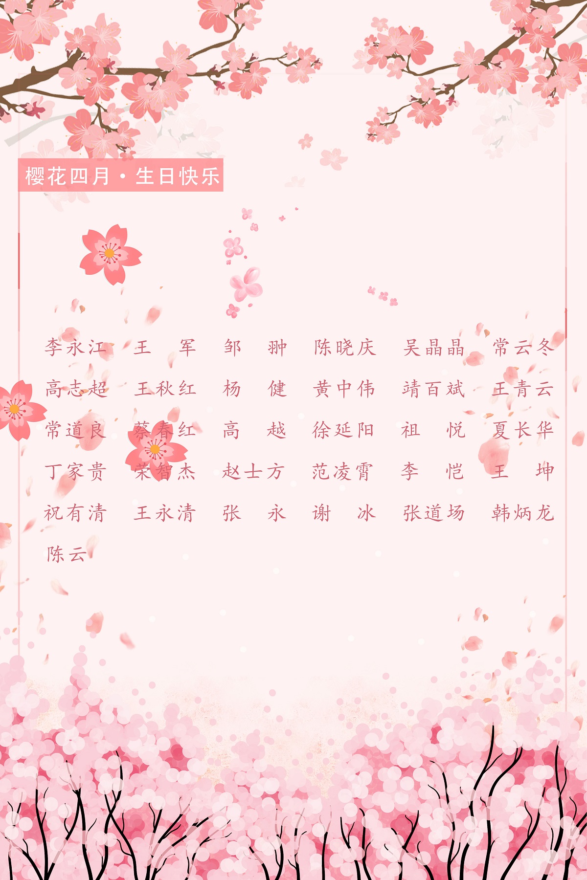 【生日祝?！抗ё?4月生日的員工生日快樂！